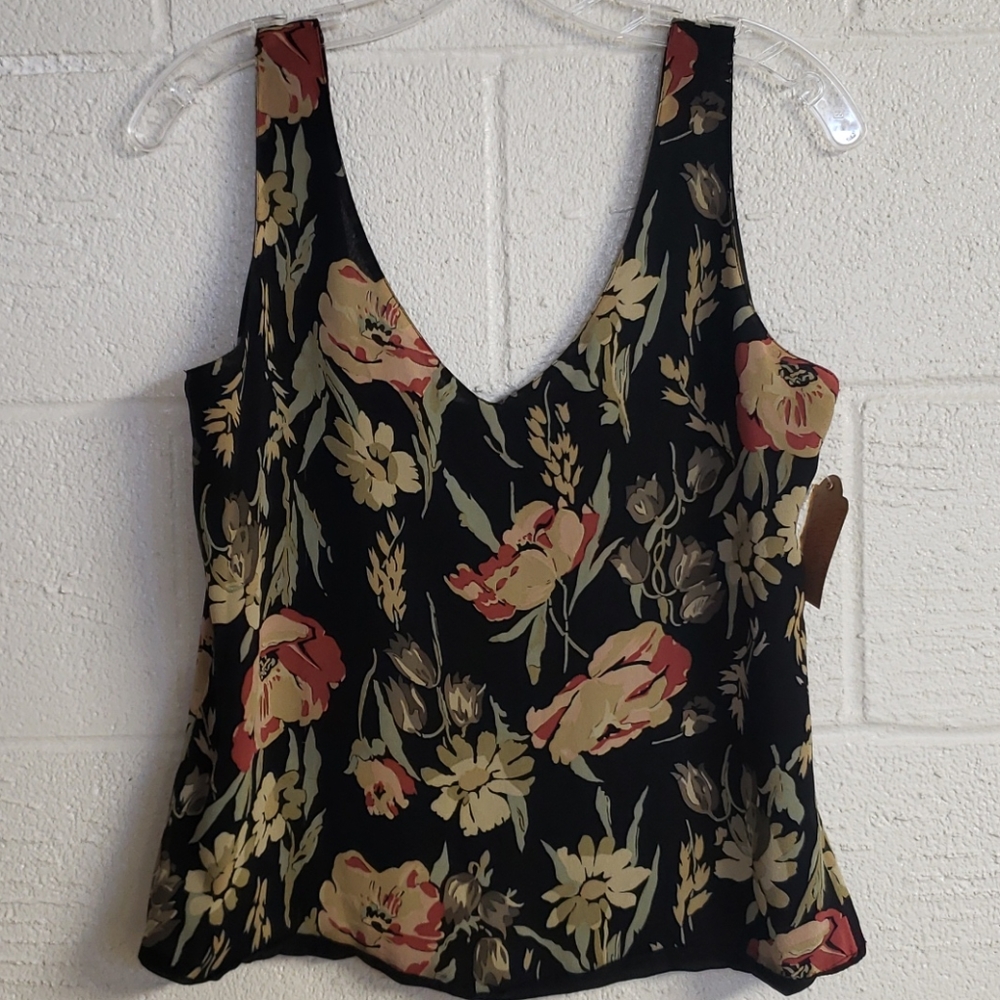 Vintage cropped floral silk tank size 10